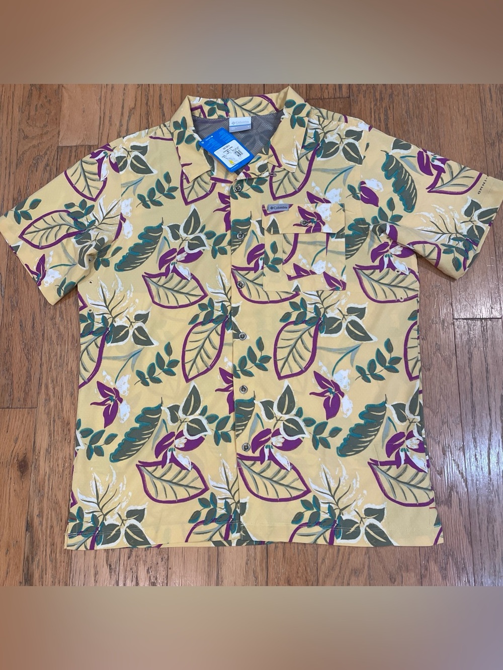 Columbia Mens Large Tech Trail Utility Woven Short Sleeve Active Fit Shirt NEW